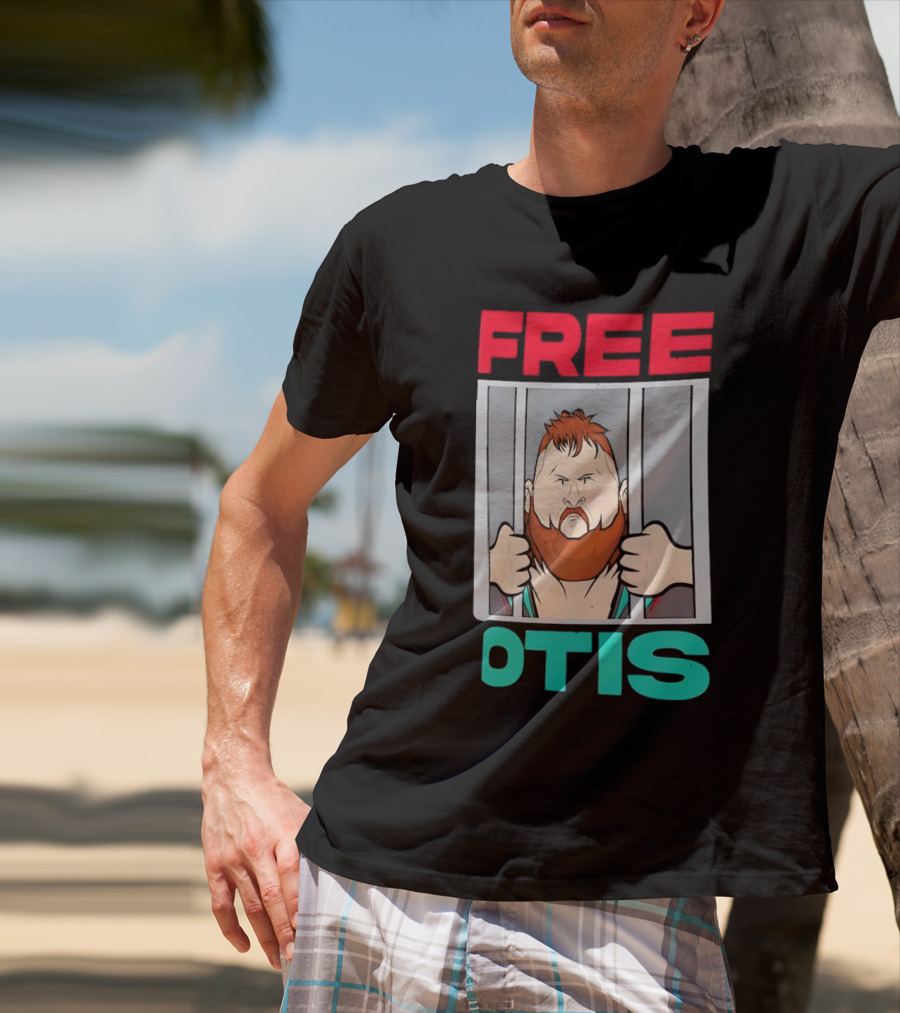 Free Otis Cartoon Nikola Bogojevic Wrestling T-Shirt