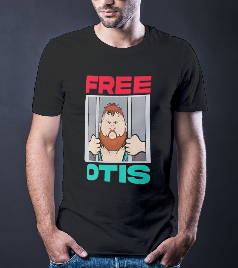 Free Otis Cartoon Nikola Bogojevic Wrestling T-Shirt