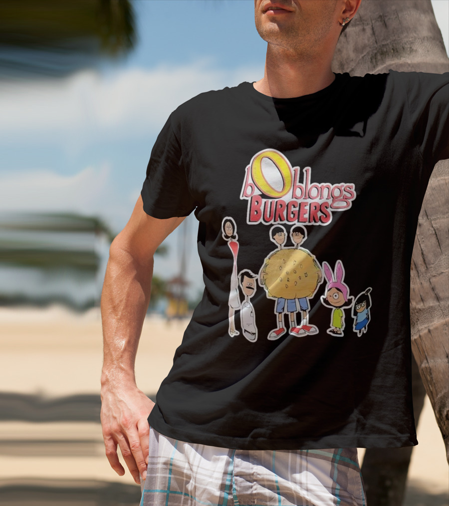 Boblongs Burgers Cartoon Characters Holding Burger T-Shirt
