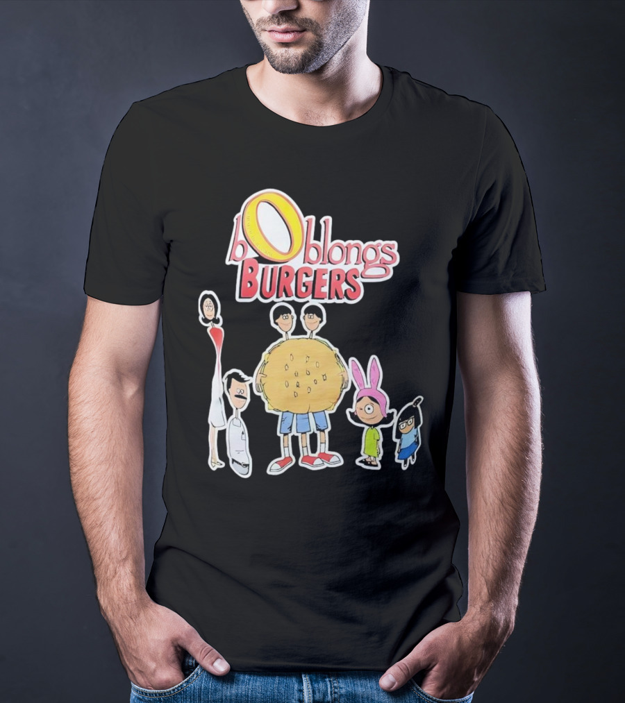 Boblongs Burgers Cartoon Characters Holding Burger T-Shirt