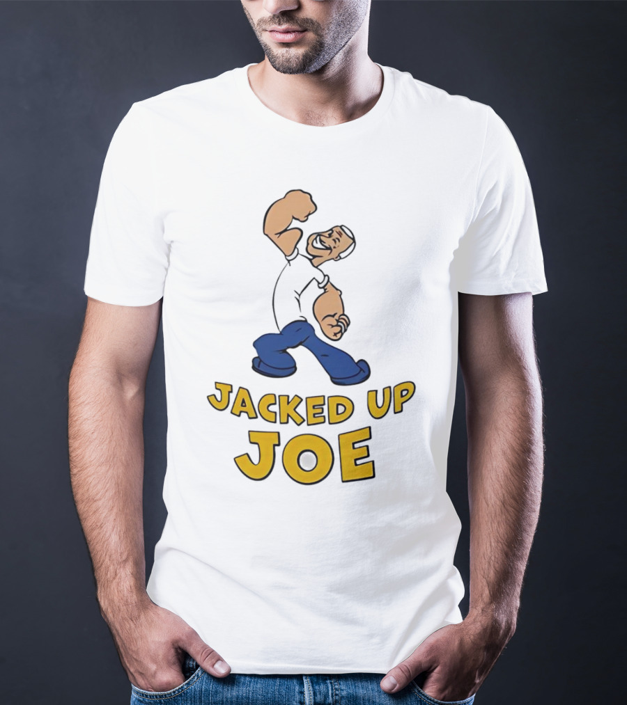 Jacked Up Joe Cartoon Flexing Character T-Shirt