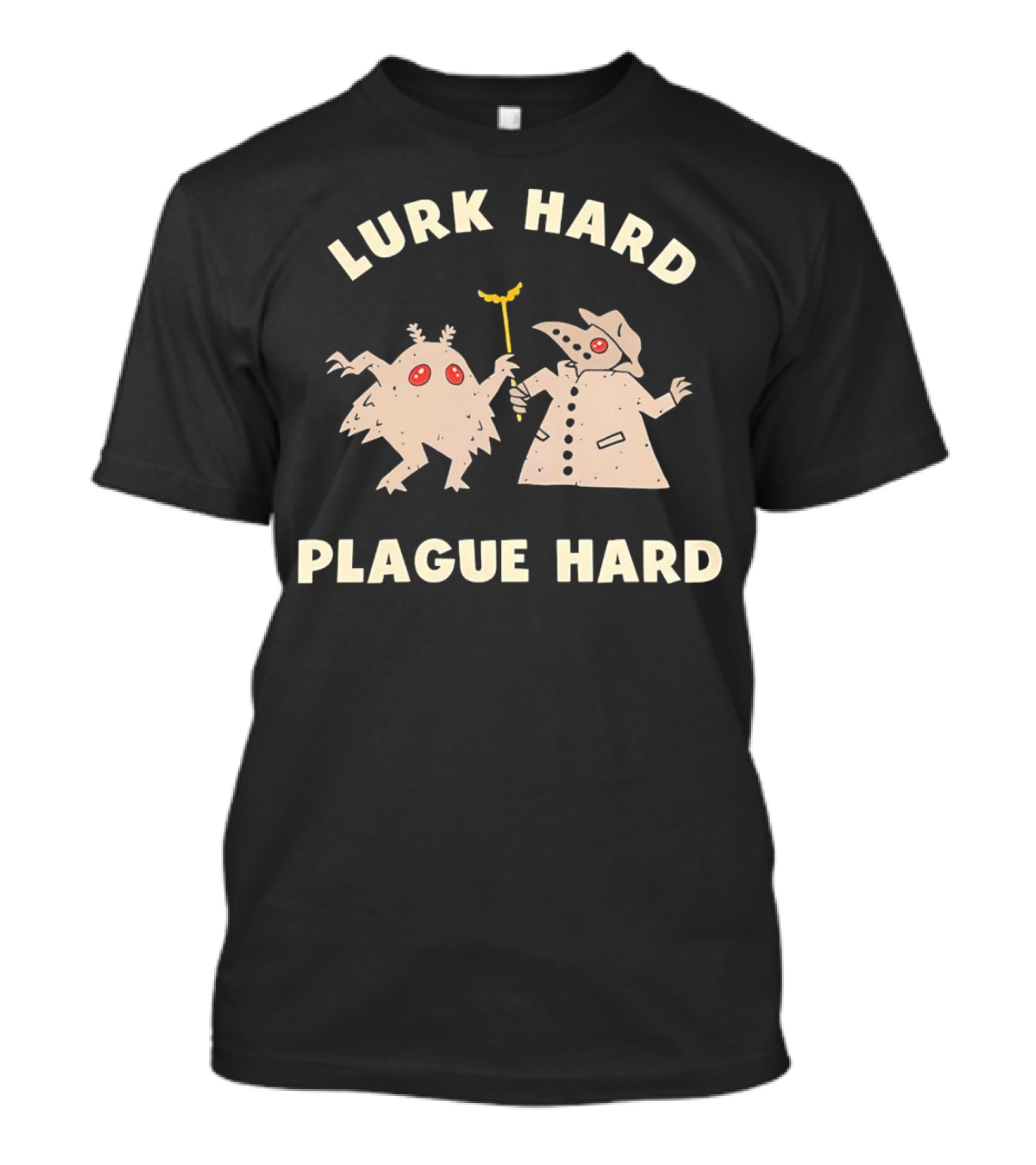 Lurk Hard Plague Hard Mothman And Plague Doctor Duo T-Shirt