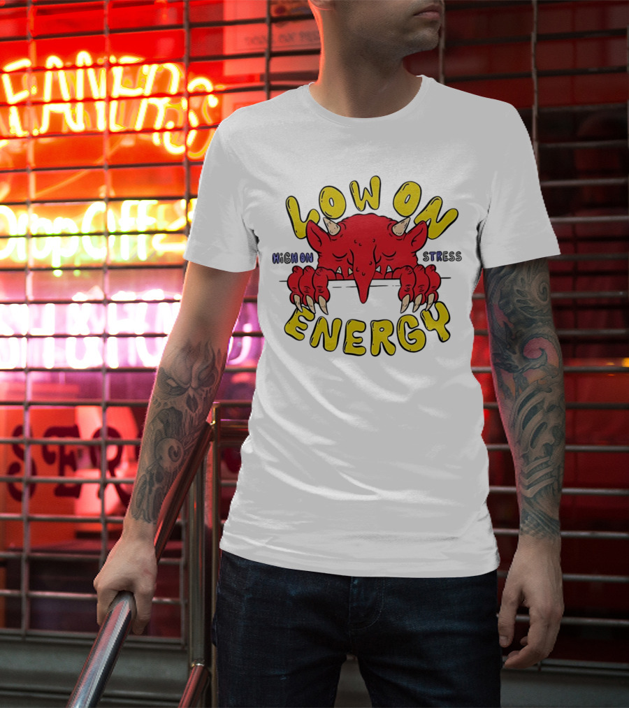Low On Energy High On Stress Red Demon T-Shirt