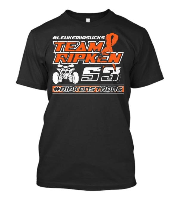 LeukemiaSucks Team Ripken 53 #RipkenStrong Orange Ribbon Quad Bike T-Shirt