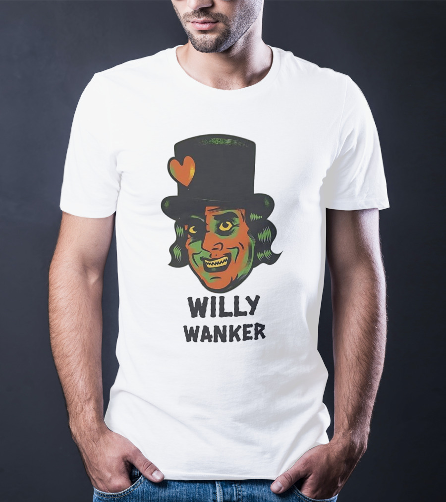 Willy Wanker Orange Heart Character T-Shirt
