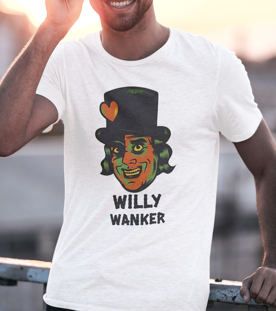 Willy Wanker Orange Heart Character T-Shirt
