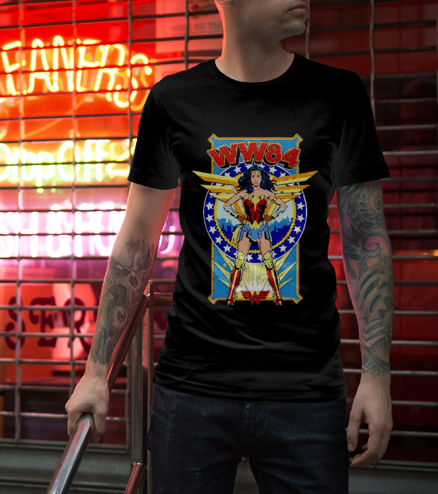 WW84 Wonder Woman Retro Superhero Wings And Stars T-Shirt