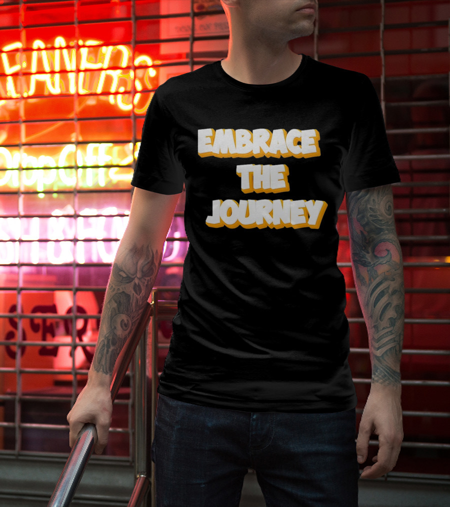 EMBRACE THE JOURNEY White And Yellow T-Shirt