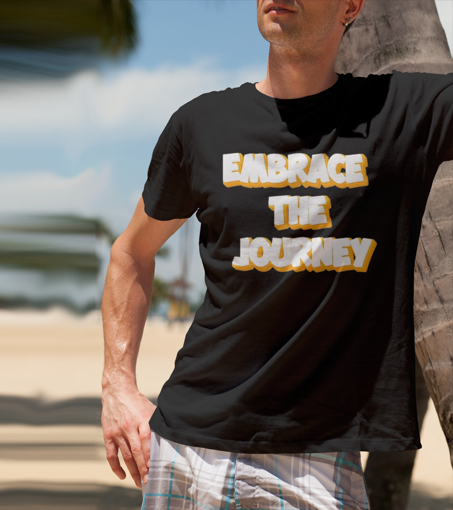 EMBRACE THE JOURNEY White And Yellow T-Shirt