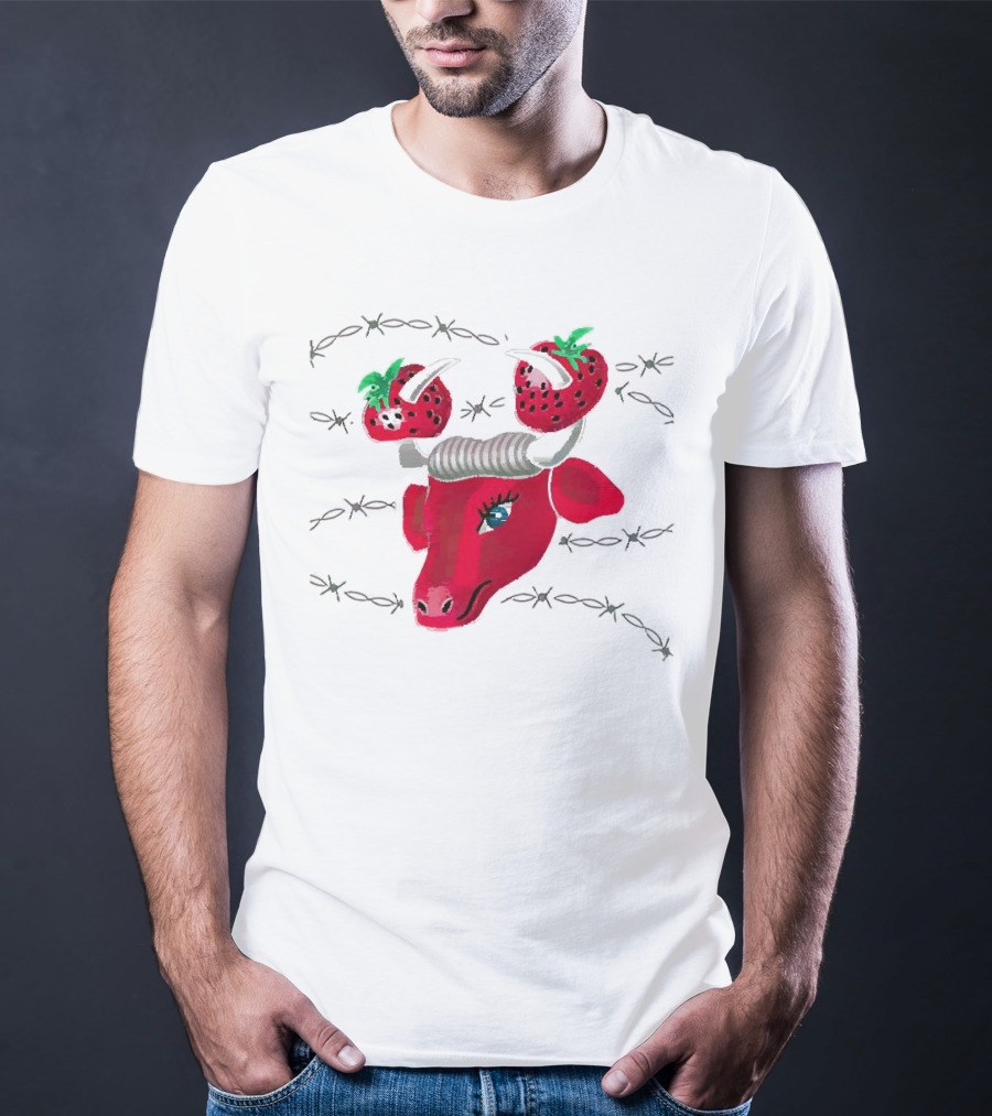 Strawberry Bull Barbed Horns T-Shirt