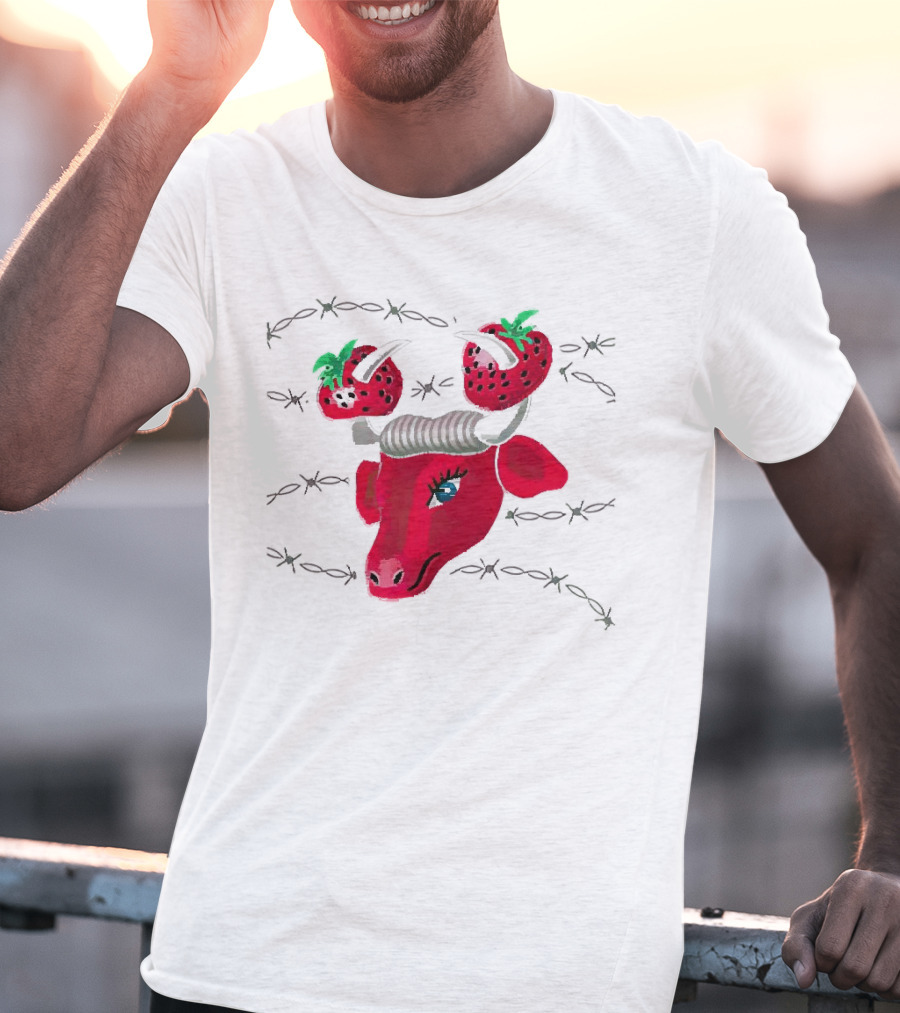Strawberry Bull Barbed Horns T-Shirt