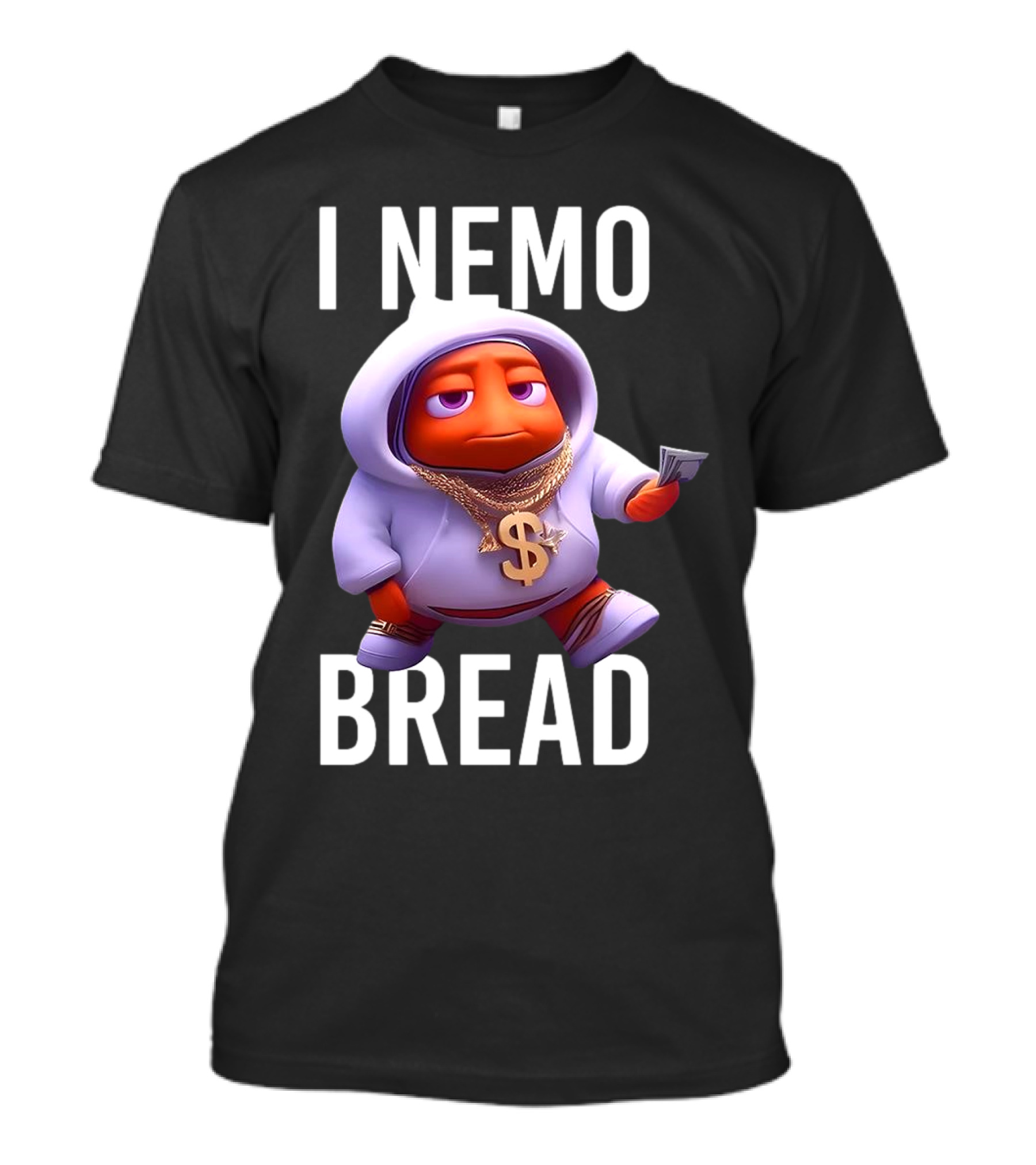 I Nemo Bread Cartoon Parody With Blinged-Out Fish In T-Shirt