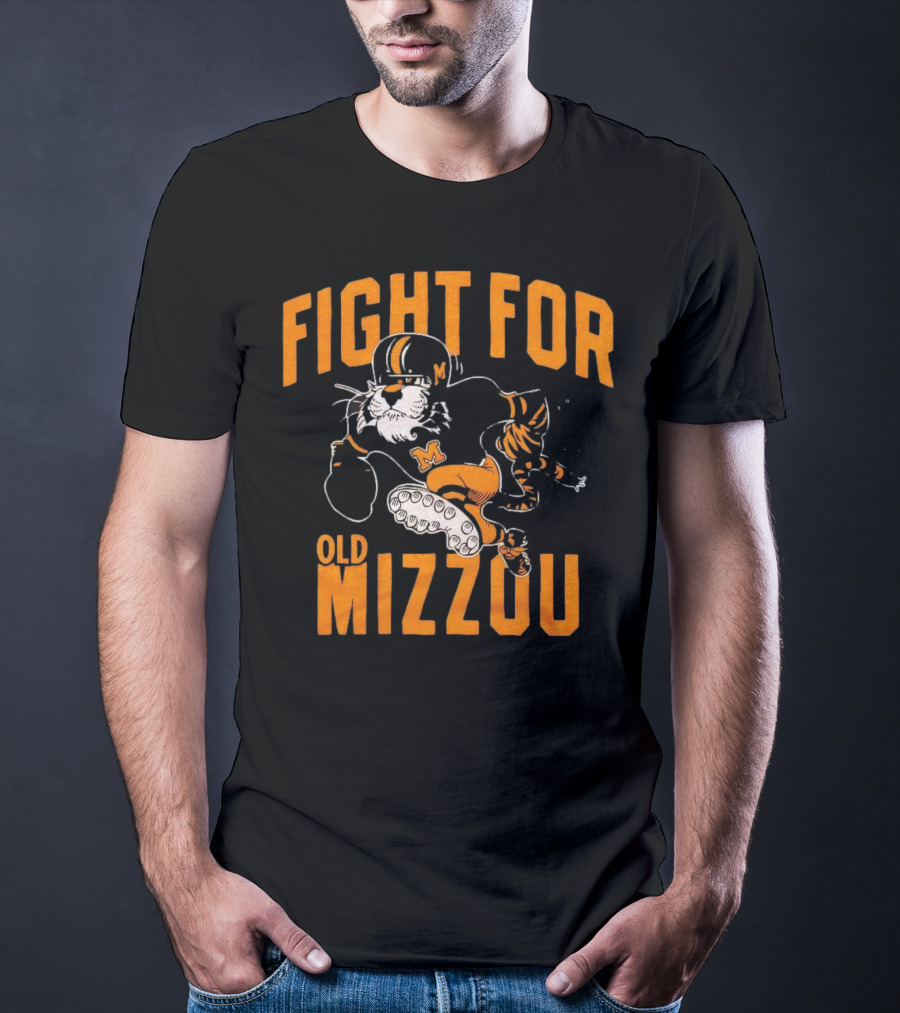 Fight For Old Mizzou Football Mascot In Action T-Shirt
