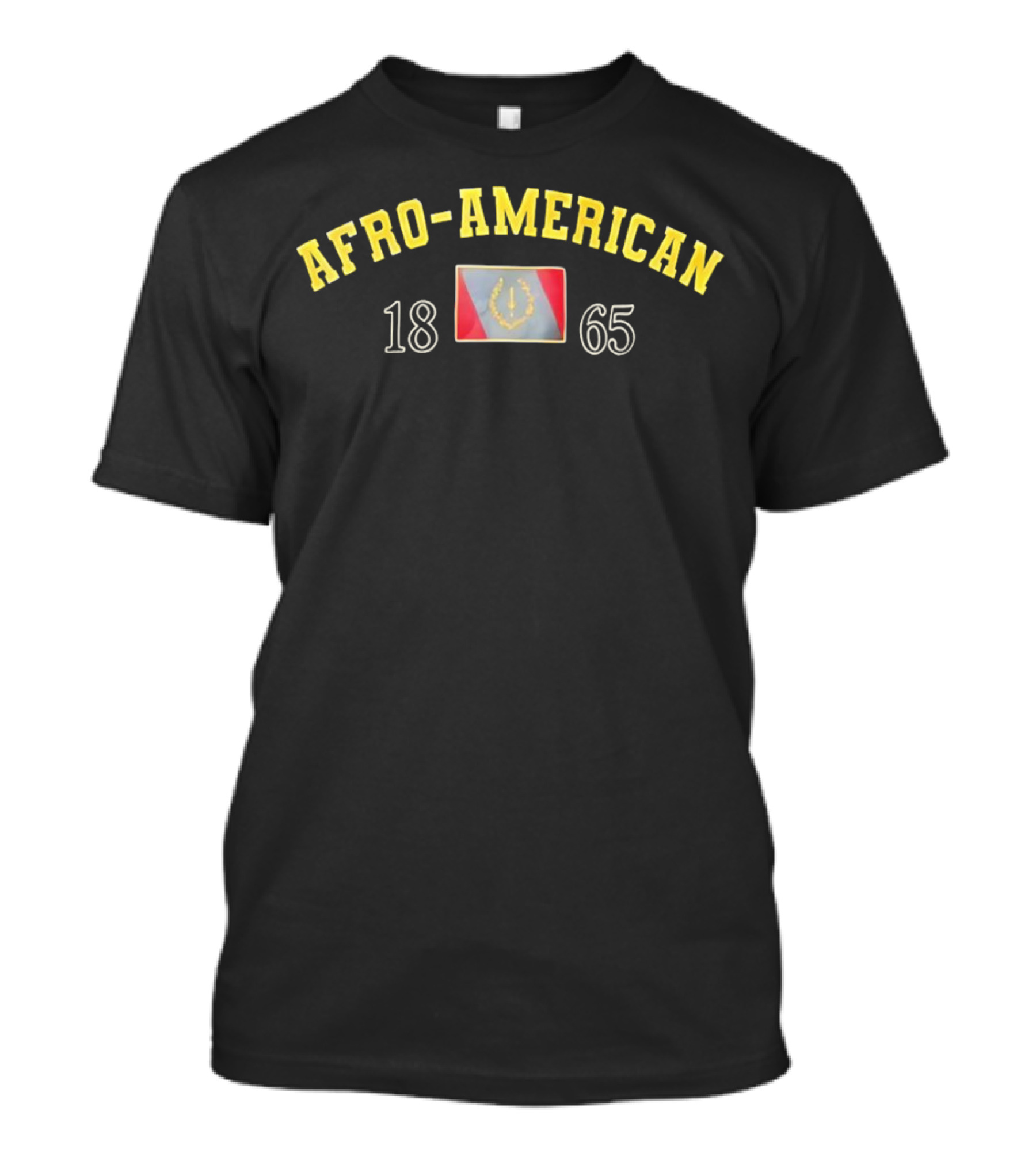 Afro American Heritage 1865 Emblem With Vintage Flag T-Shirt