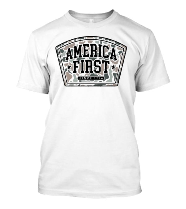 America First Camo Patch Since 1776 T-Shirt