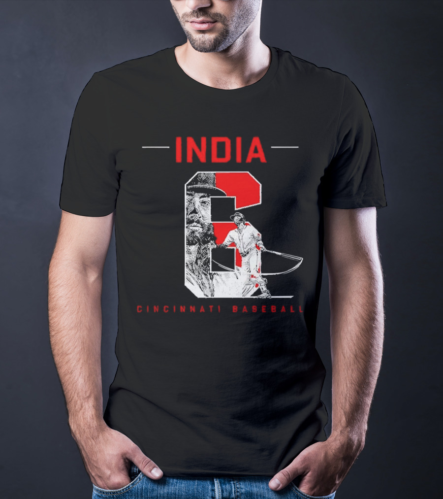 India Cincinnati Baseball Player T-Shirt