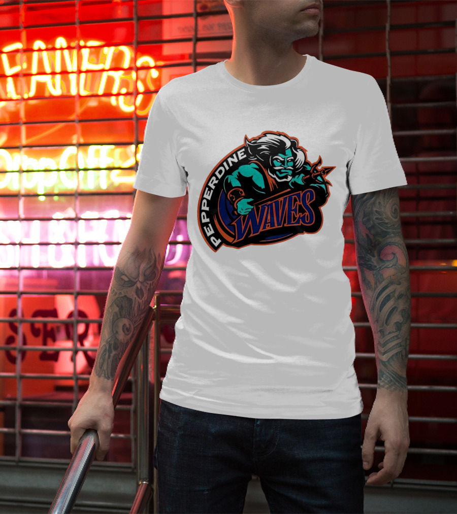 Pepperdine Waves 1997 Retro Logo Warrior T-Shirt