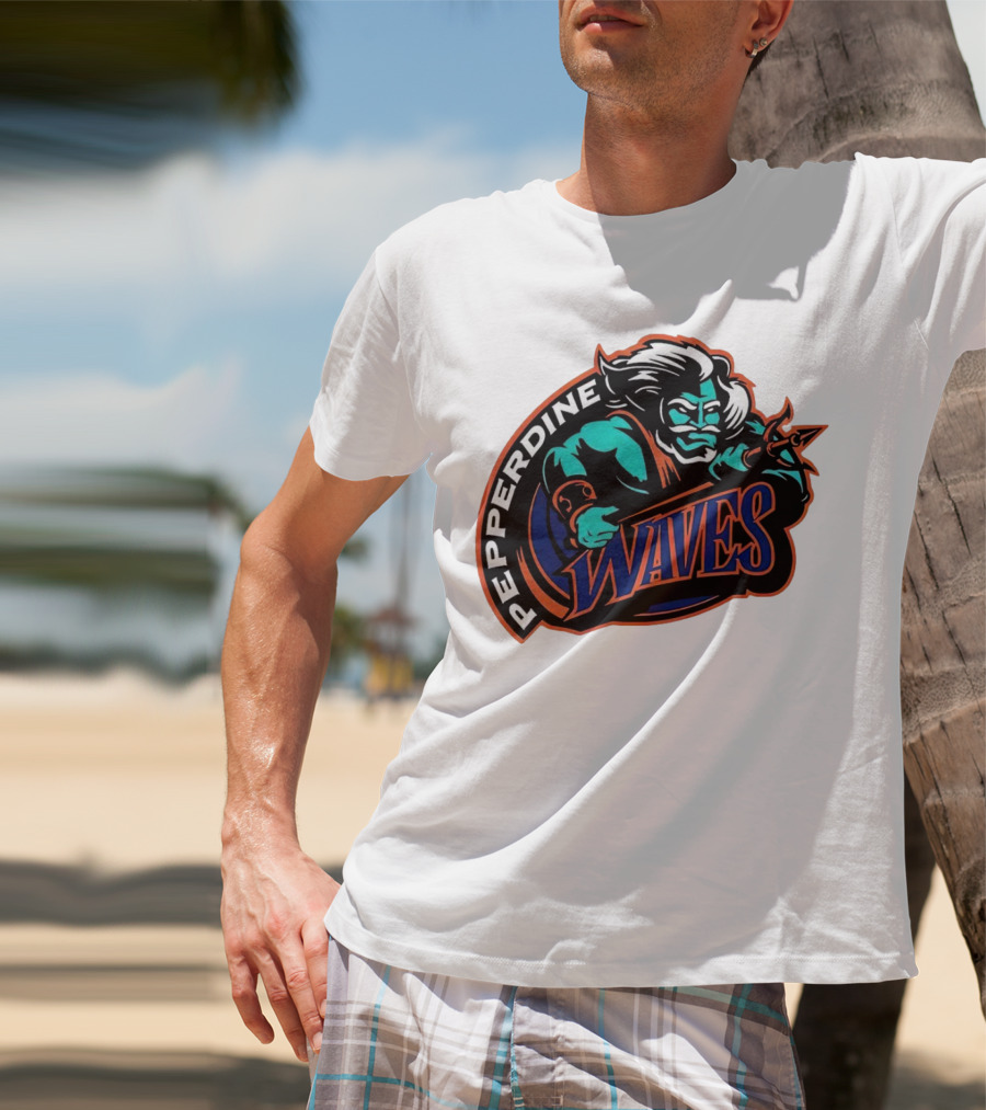 Pepperdine Waves 1997 Retro Logo Warrior T-Shirt