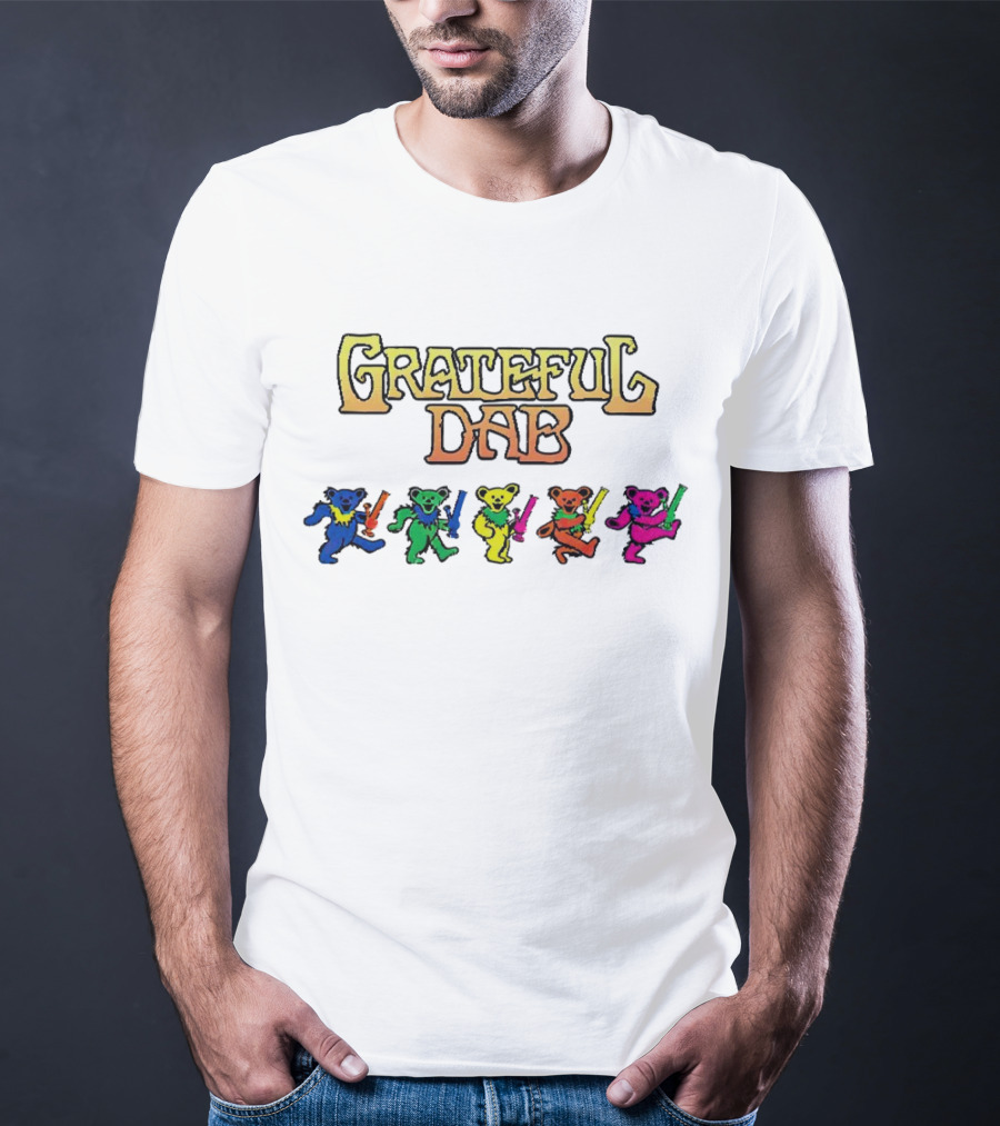 Grateful Dab Bears With Colorful Smoking Pipes T-Shirt