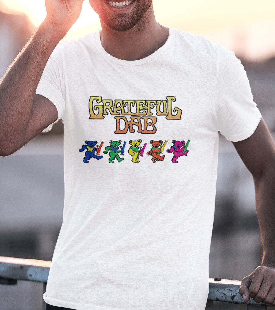 Grateful Dab Bears With Colorful Smoking Pipes T-Shirt