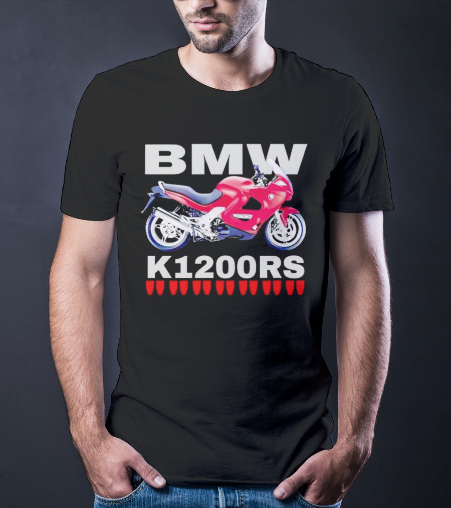 BMW K1200Rs Motorcycle Illustration With Red Iconic T-Shirt