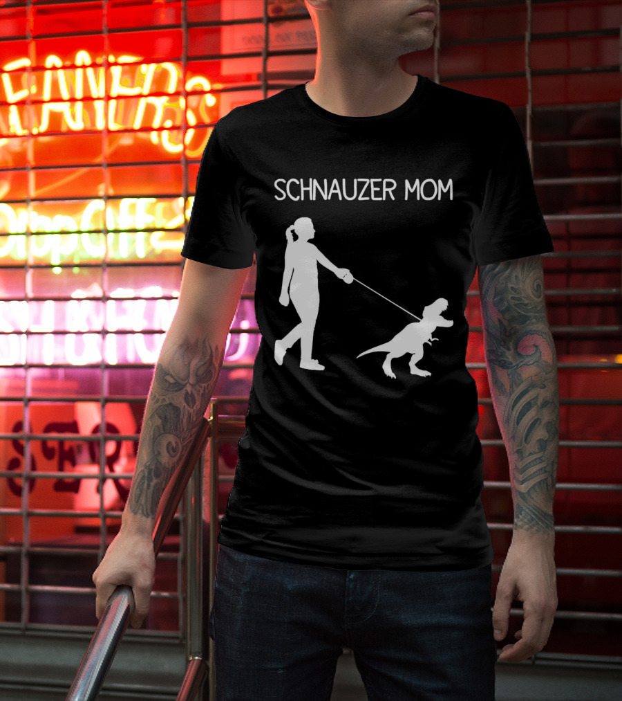 SCHNAUZER MOM T-REX WALKING T-Shirt