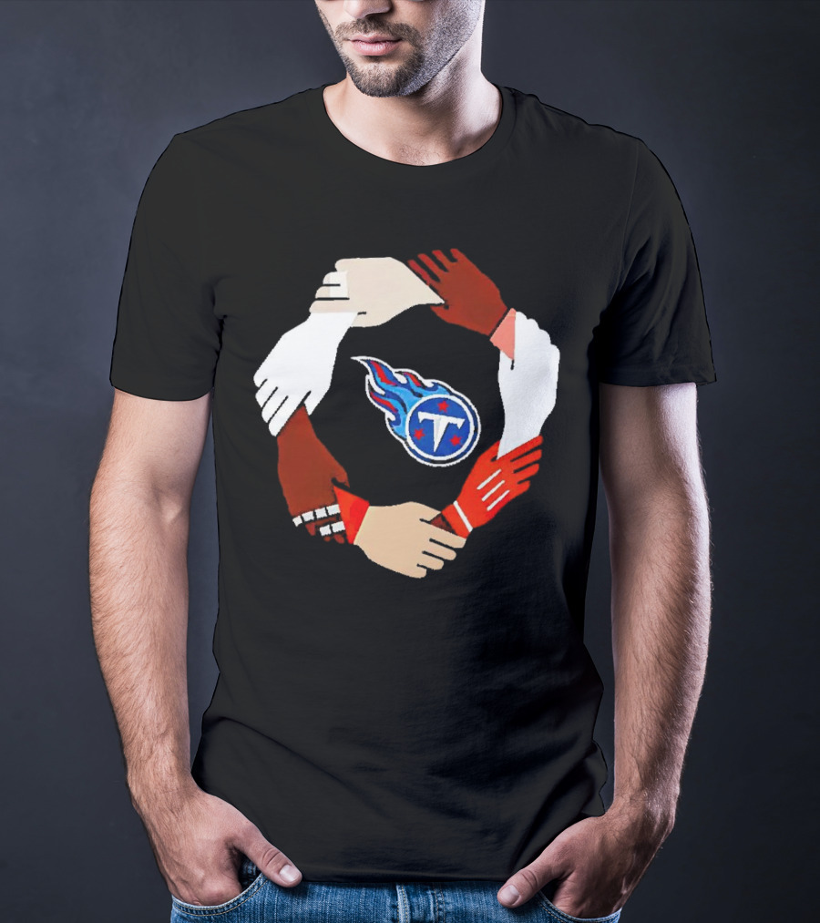 Tennessee Titans Unity Logo Hands Circle T-Shirt