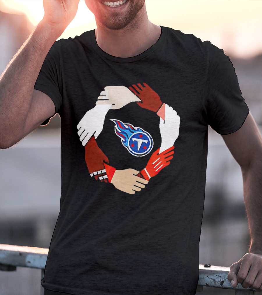 Tennessee Titans Unity Logo Hands Circle T-Shirt
