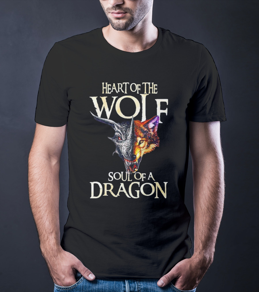 Heart Of The Wolf Soul Of A Dragon Wolf-Dragon Hybrid Duality T-Shirt