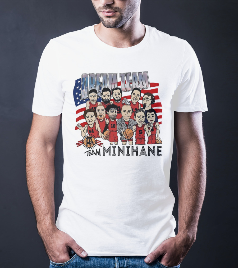 Dream Team Minihane Basketball USA Flag Characters T-Shirt