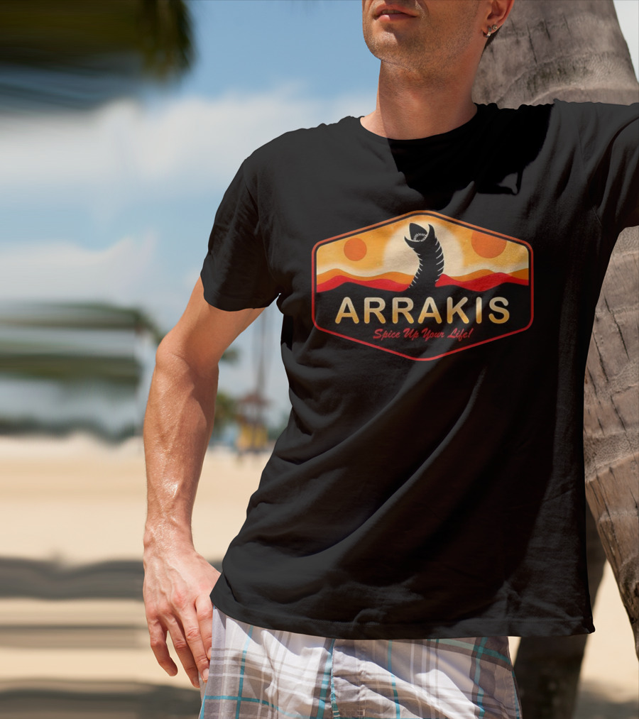 Arrakis Spice Up Your Life Dune Sandworm Desert Scene T-Shirt