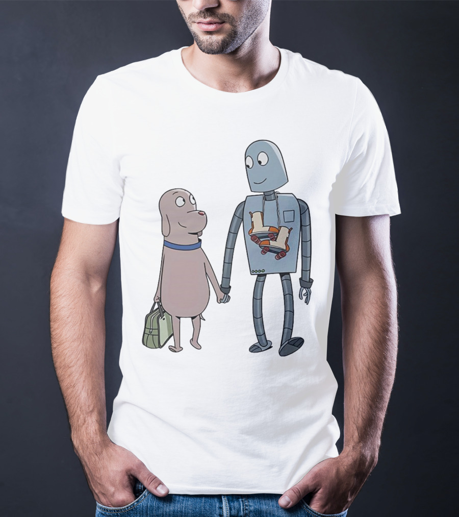 Companionship Adventure: Robot And Dog Journey T-Shirt