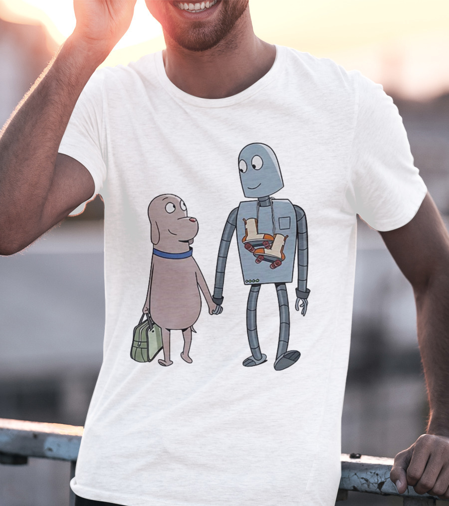 Companionship Adventure: Robot And Dog Journey T-Shirt