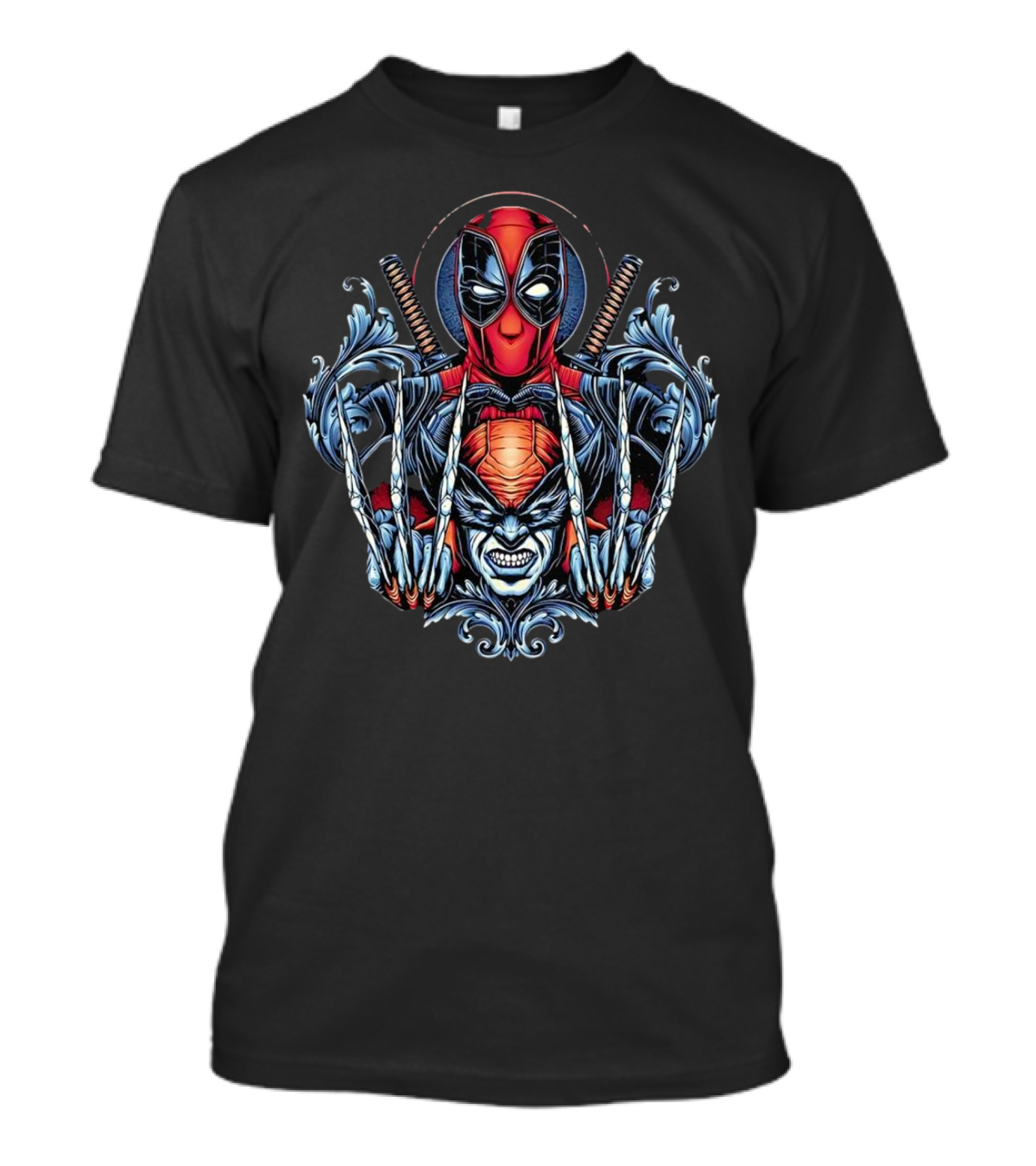 Deadpool And Wolverine Disastrous Duo Claws And Swords T-Shirt
