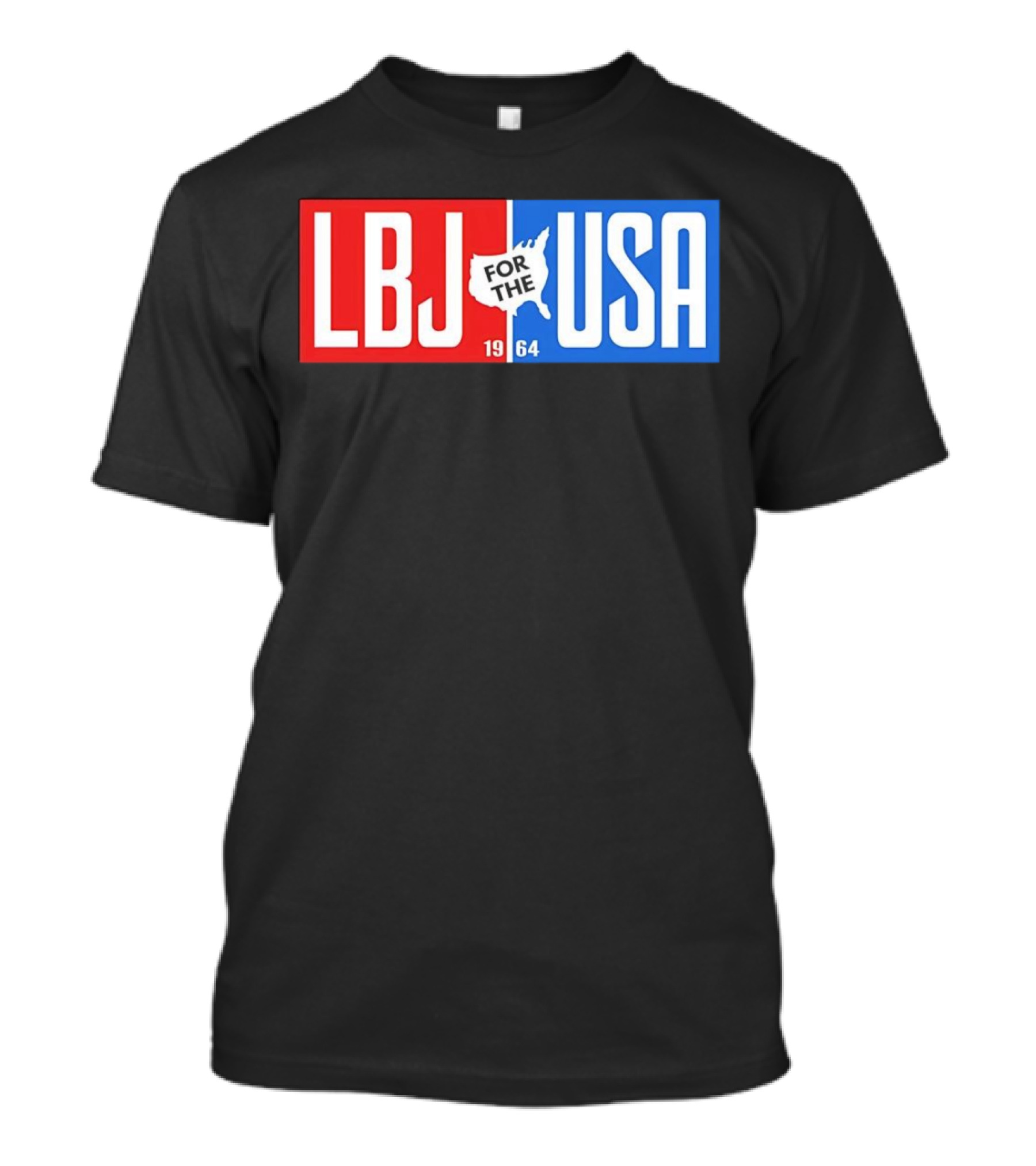 LBJ For The USA 1964 Vintage Political Campaign Red White Blue USA Map T-Shirt