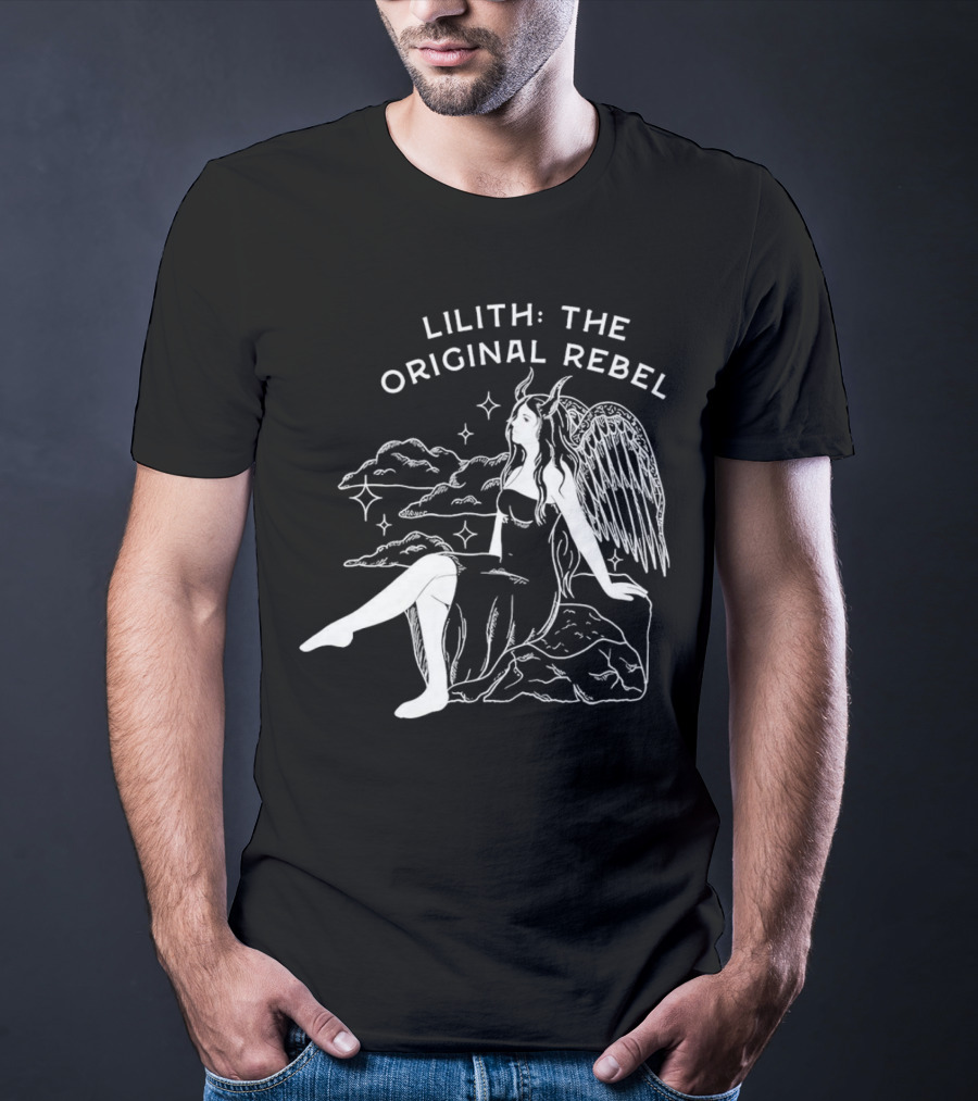 Lilith The Original Rebel Angelic Female Figure With Wings And Horns T-Shirt