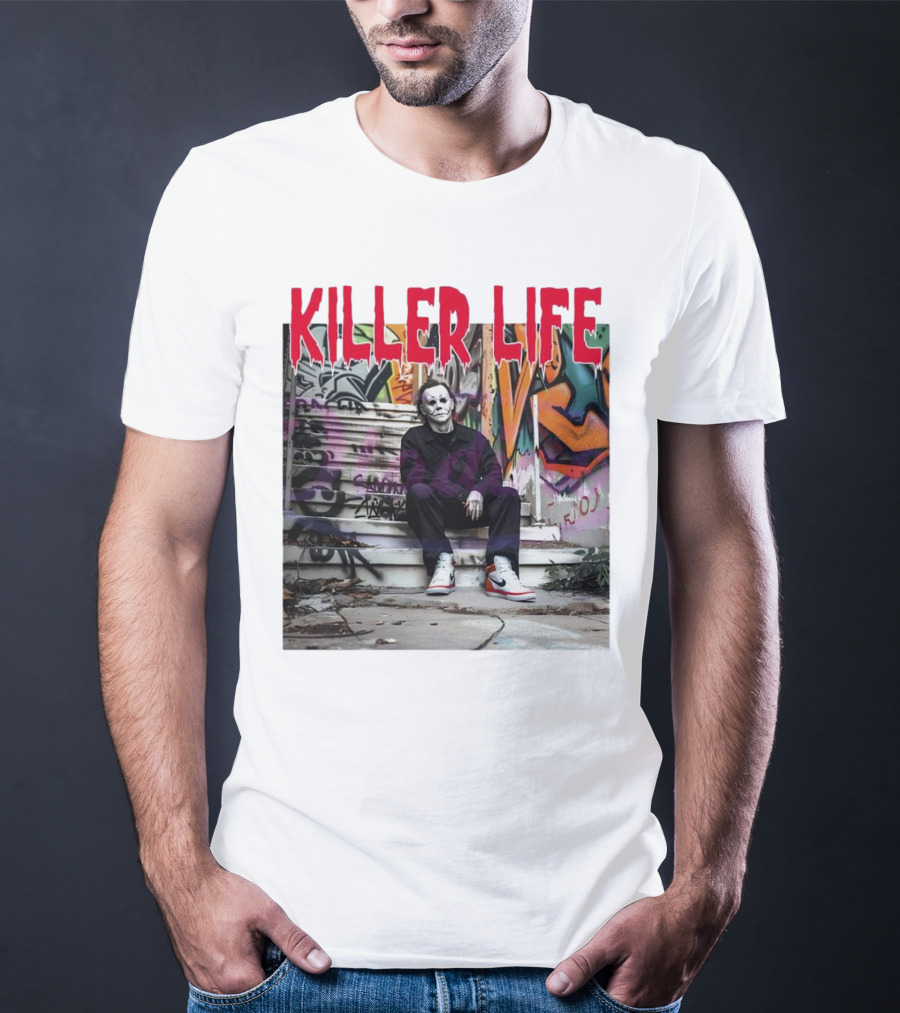 Michael Myers Killer Life Halloween Graffiti Steps T-Shirt