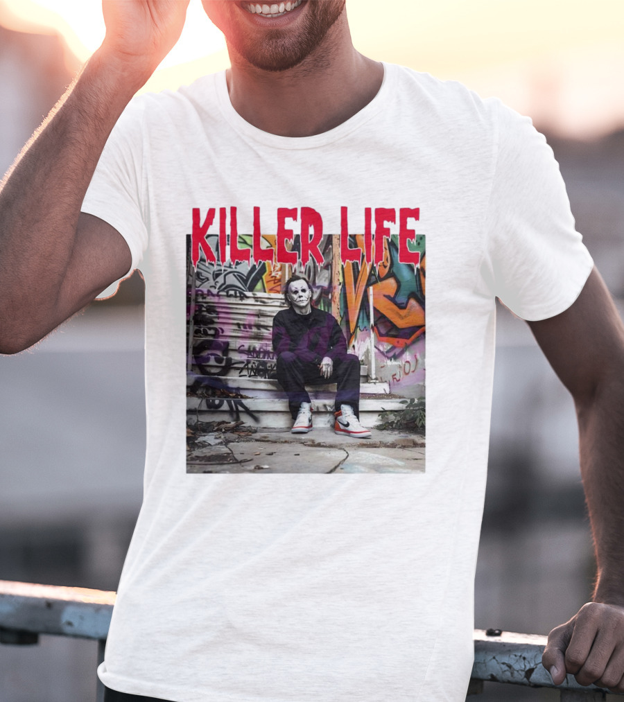 Michael Myers Killer Life Halloween Graffiti Steps T-Shirt