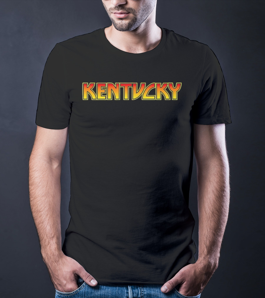 KENTUCKY Army Yellow Red Block Lettering T-Shirt