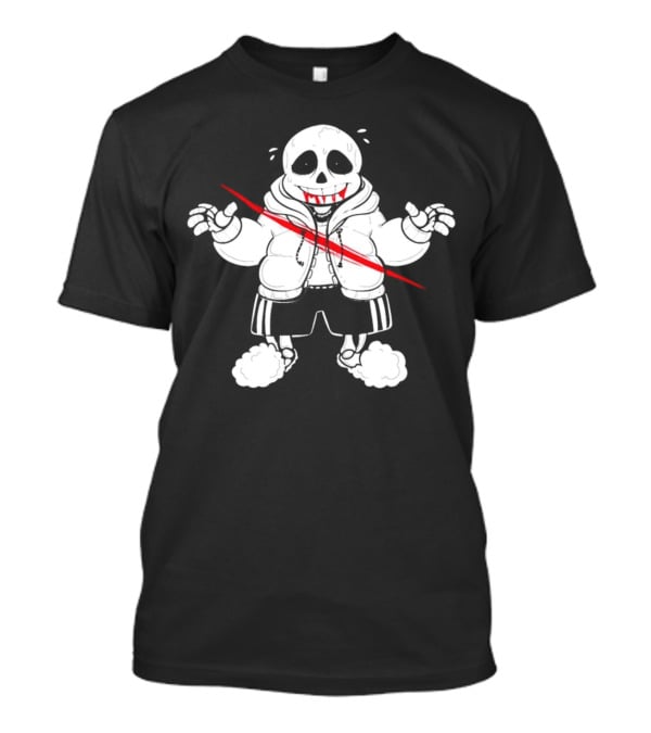 Sans Undertale Horror Zombie With Red Slash T-Shirt