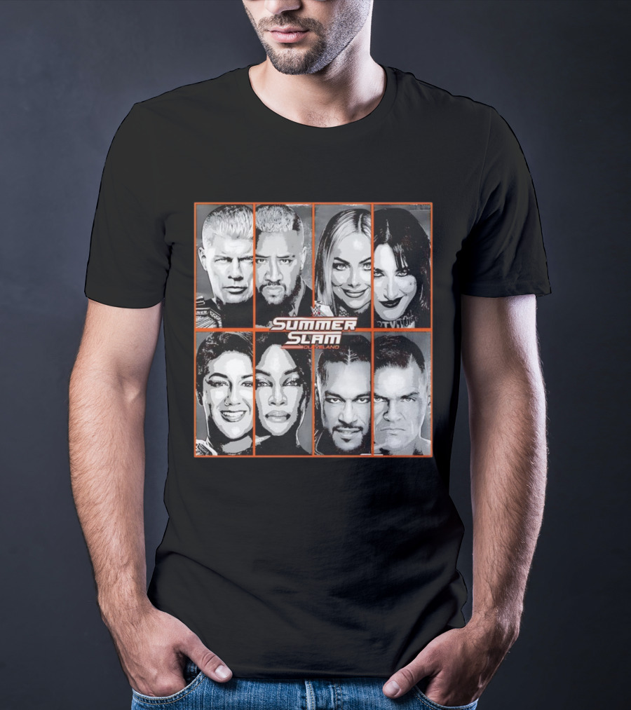 Summer Slam Cleveland WWE Superstar Collage T-Shirt