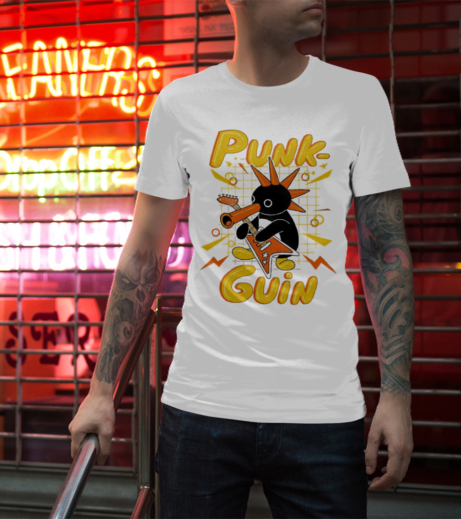 Punk-Guin Penguins Playing Musical Punk Guin T-Shirt