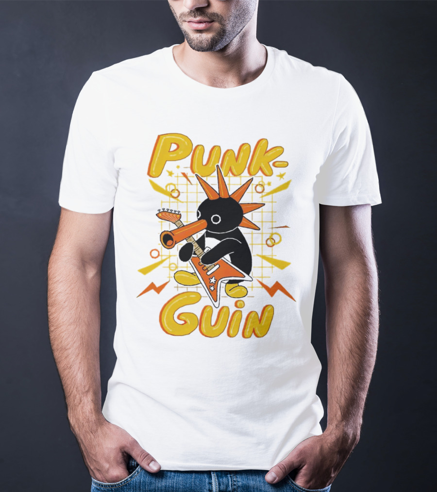 Punk-Guin Penguins Playing Musical Punk Guin T-Shirt