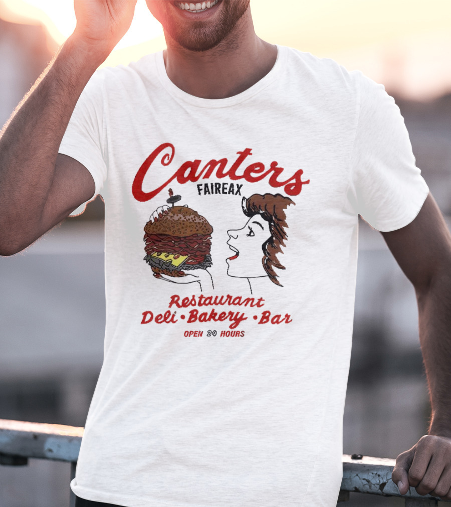 Canter's Deli Restaurant Bakery Bar Fairfax Los Angeles Open 24 Hours T-Shirt