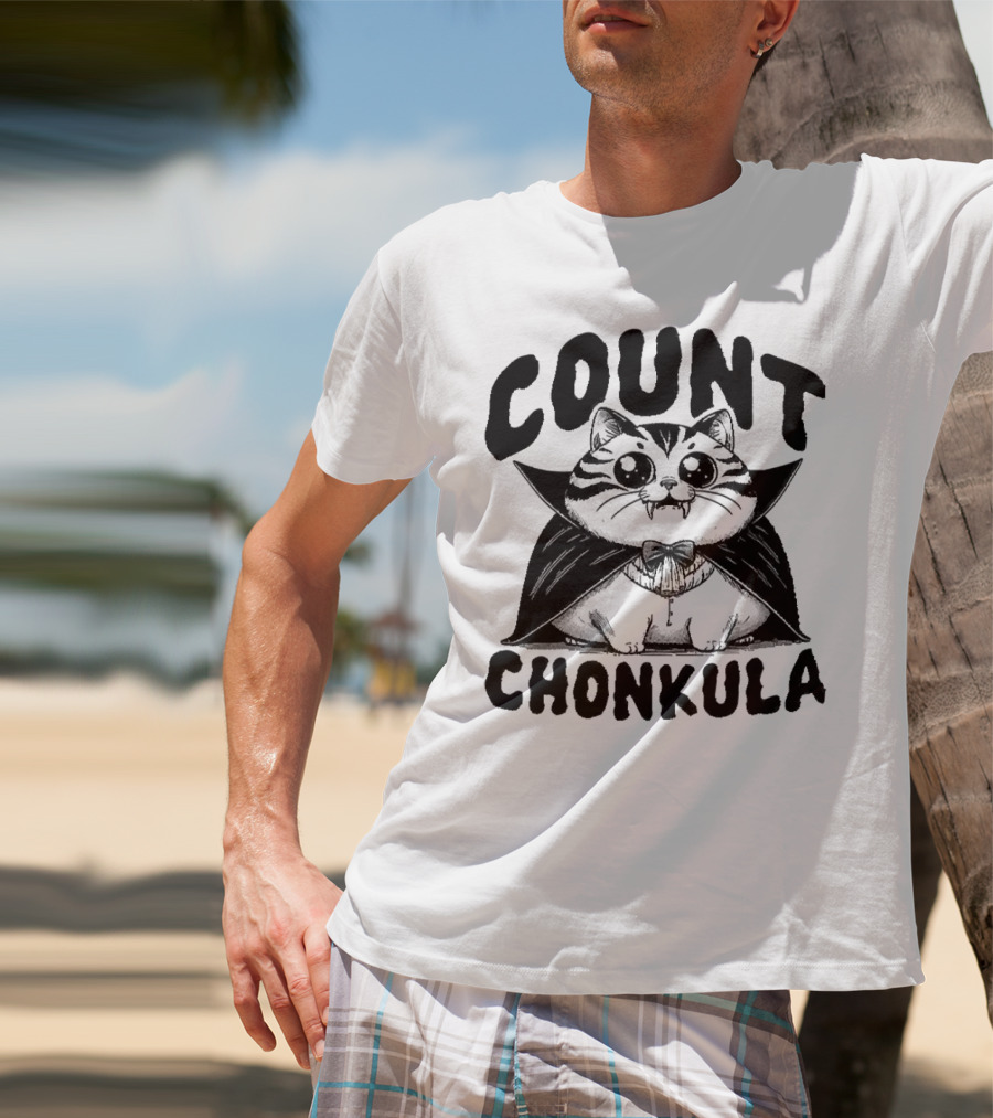 Count Chonkula Cat In Vampire Costume T-Shirt