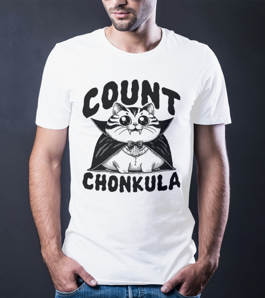 Count Chonkula Cat In Vampire Costume T-Shirt