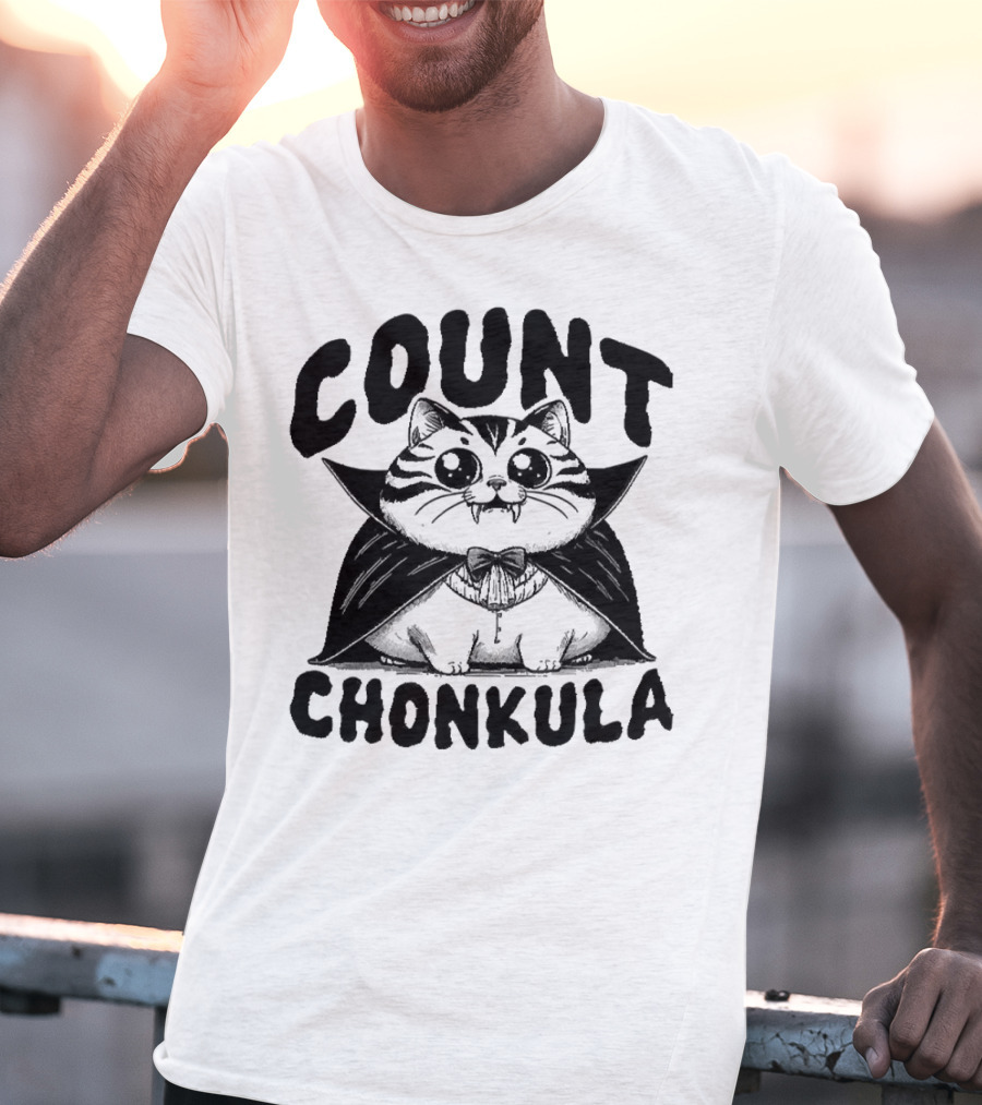 Count Chonkula Cat In Vampire Costume T-Shirt