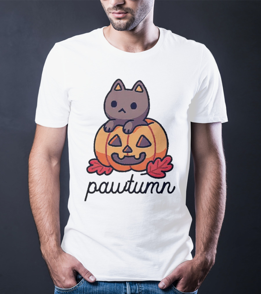 Halloween Cat Pawtumn Pumpkin T-Shirt