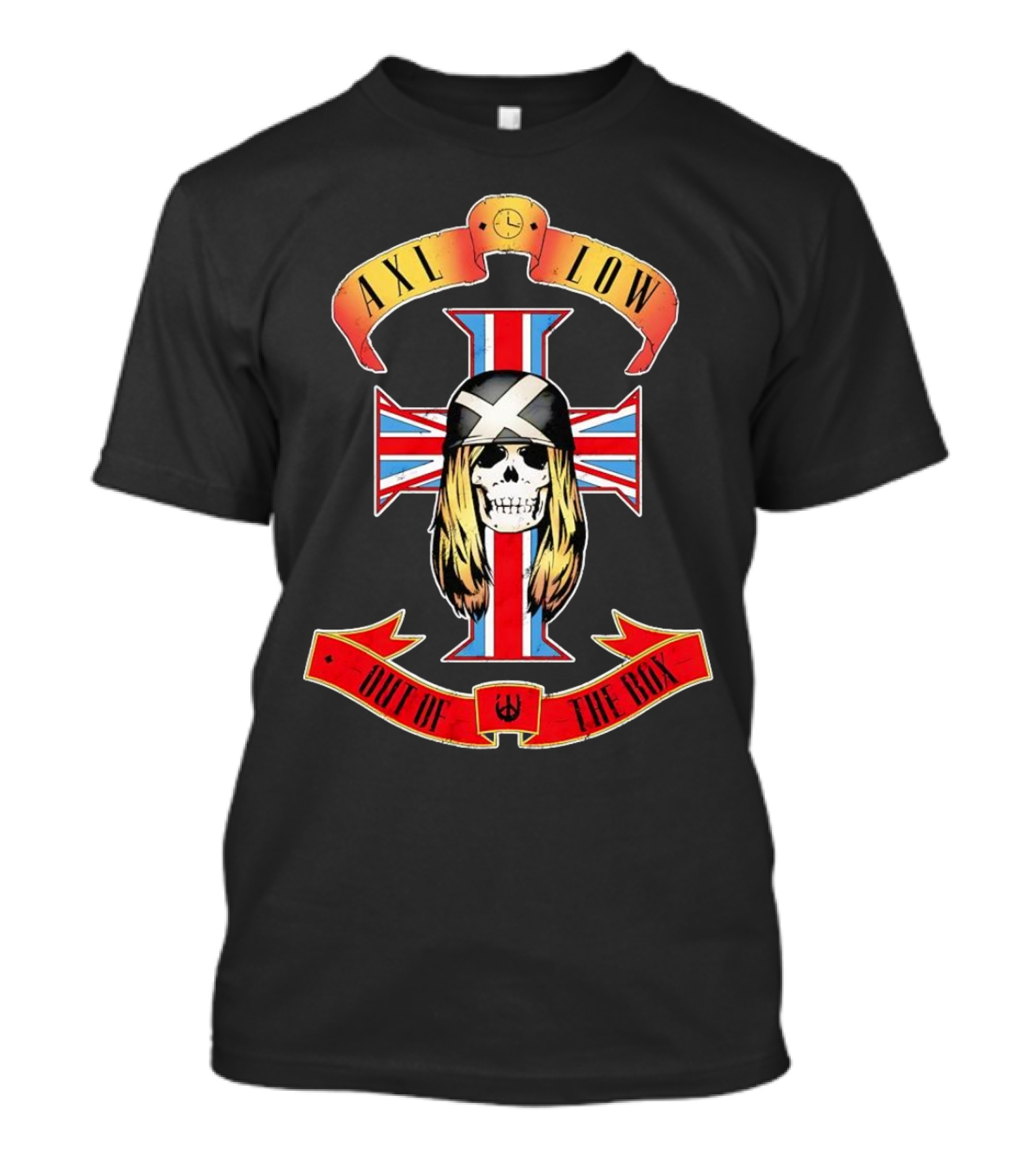 AXL LOW Skull Out Of The Box Union Jack Cross T-Shirt