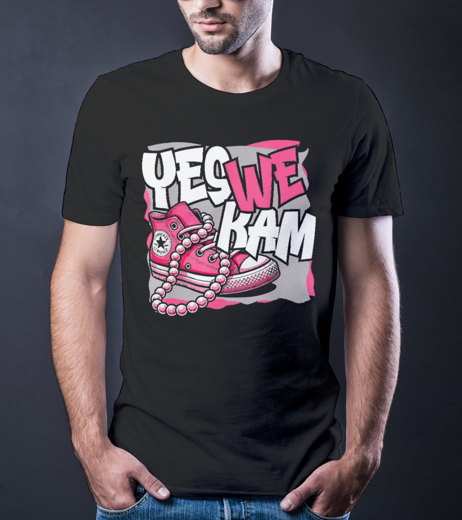 Yes We Kam Madam Shoes And Pearls Converse Sneakers T-Shirt